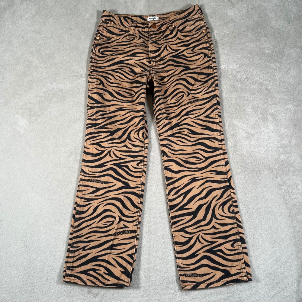 Wrangler 603 Wild West Purr Tiger Print Jeans Women's 28x27 High Rise Straight